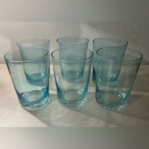 6 vintage handblown tumblers. 4 1/4”x3 1/8”